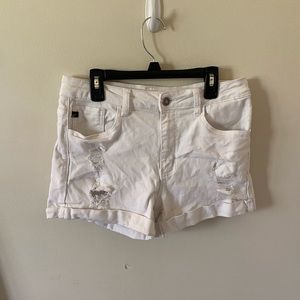White jean shorts size large.